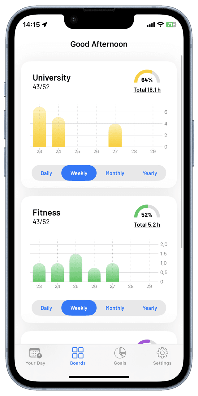 Calenytics App auf dem iPhone